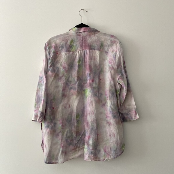 Blu No 9 100% Linen Relaxed Fit Multicolour Button Down Shirt Size Extra Large - Picture 2 of 6